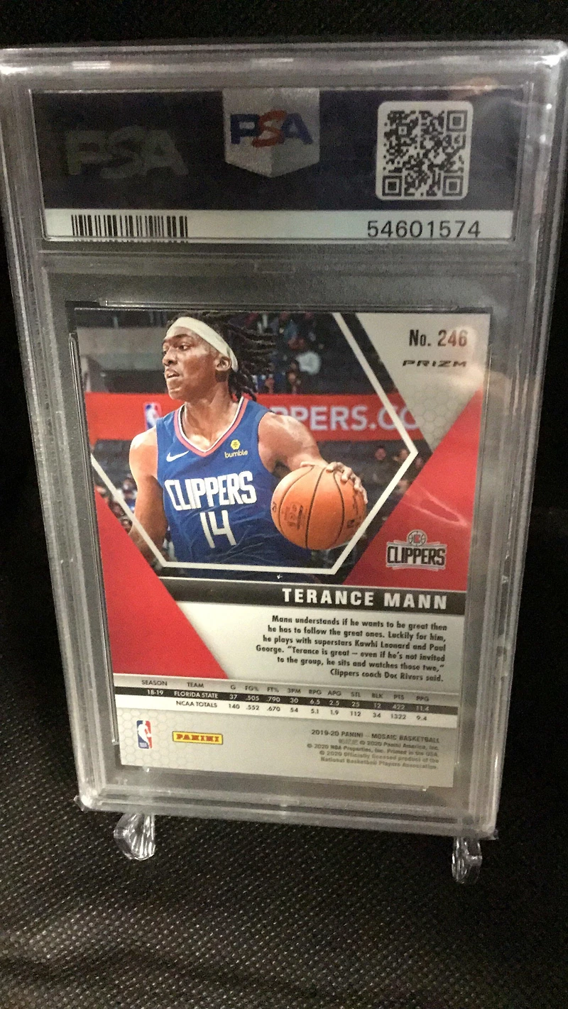 2019 Panini Mosaic 246 Terance Mann Reactive Blue PSA 9