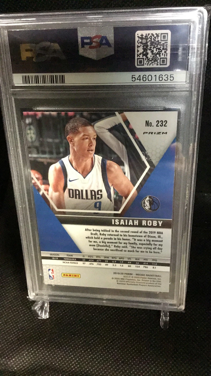 2019 Panini Mosaic 232 Isaiah Roby Silver Prizm PSA 9