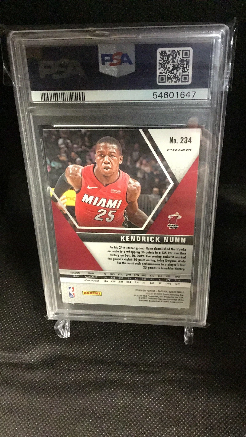 2019 Panini Mosaic 234 Kendrick Nunn Silver Prizm PSA 9