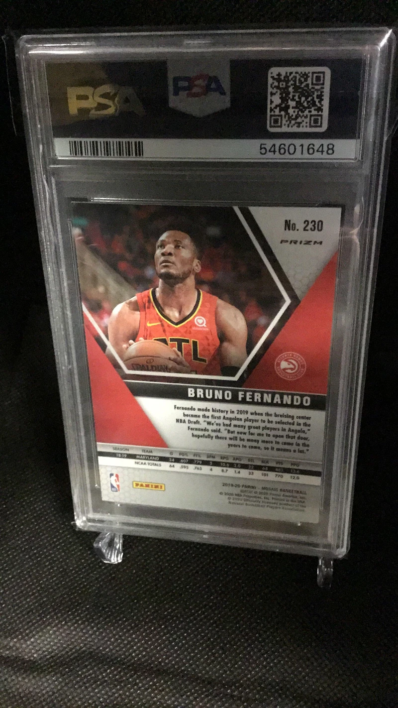 2019 Panini Mosaic 230 Bruno Fernando Silver Prizm PSA 9