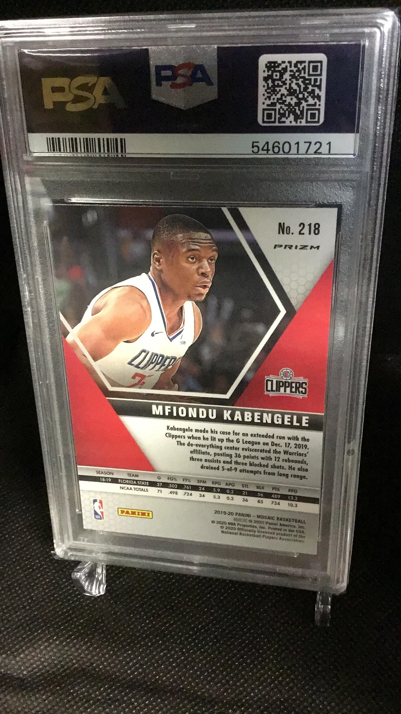 2019 Panini Mosaic 218 Mfiondu Kabengele Reactive Blue PSA 9