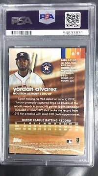 2020 Stadium Club 69 Yordan Alvarez PSA 10