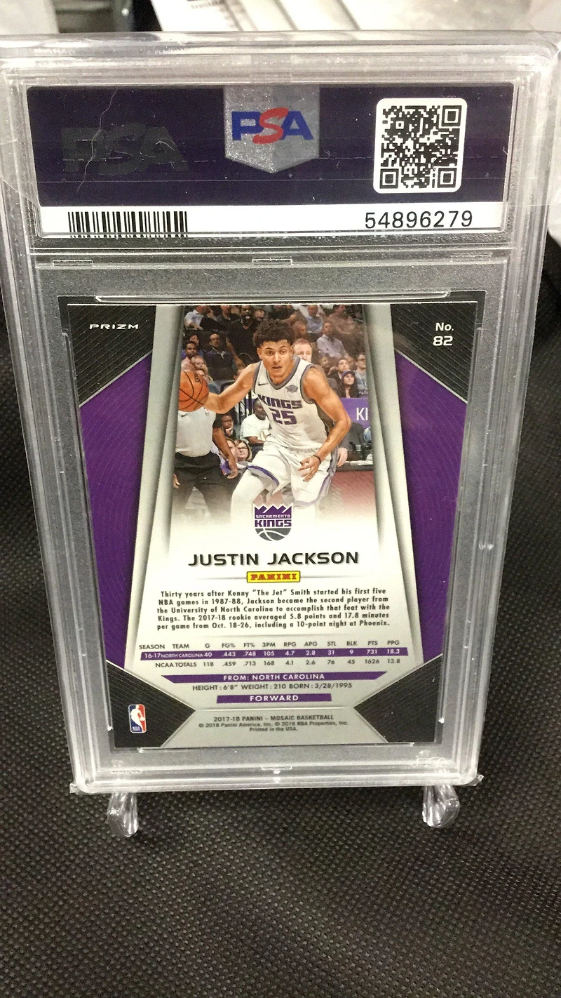 2017 Panini Prizm Mosaic 82 Justin Jackson Orange PSA 9