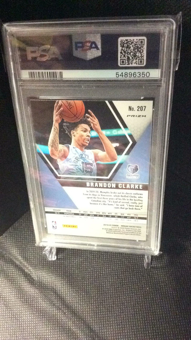 2019 Panini Mosaic Brandon Clarke Reactive Blue PSA 9