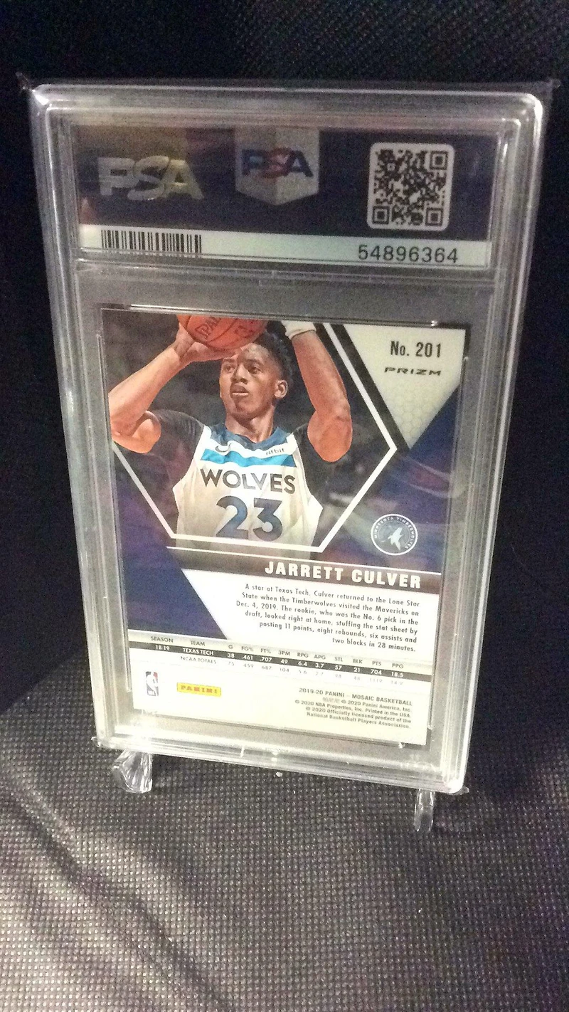 2019 Panini Mosaic 201 Jarrett Culver Reactive Blue PSA