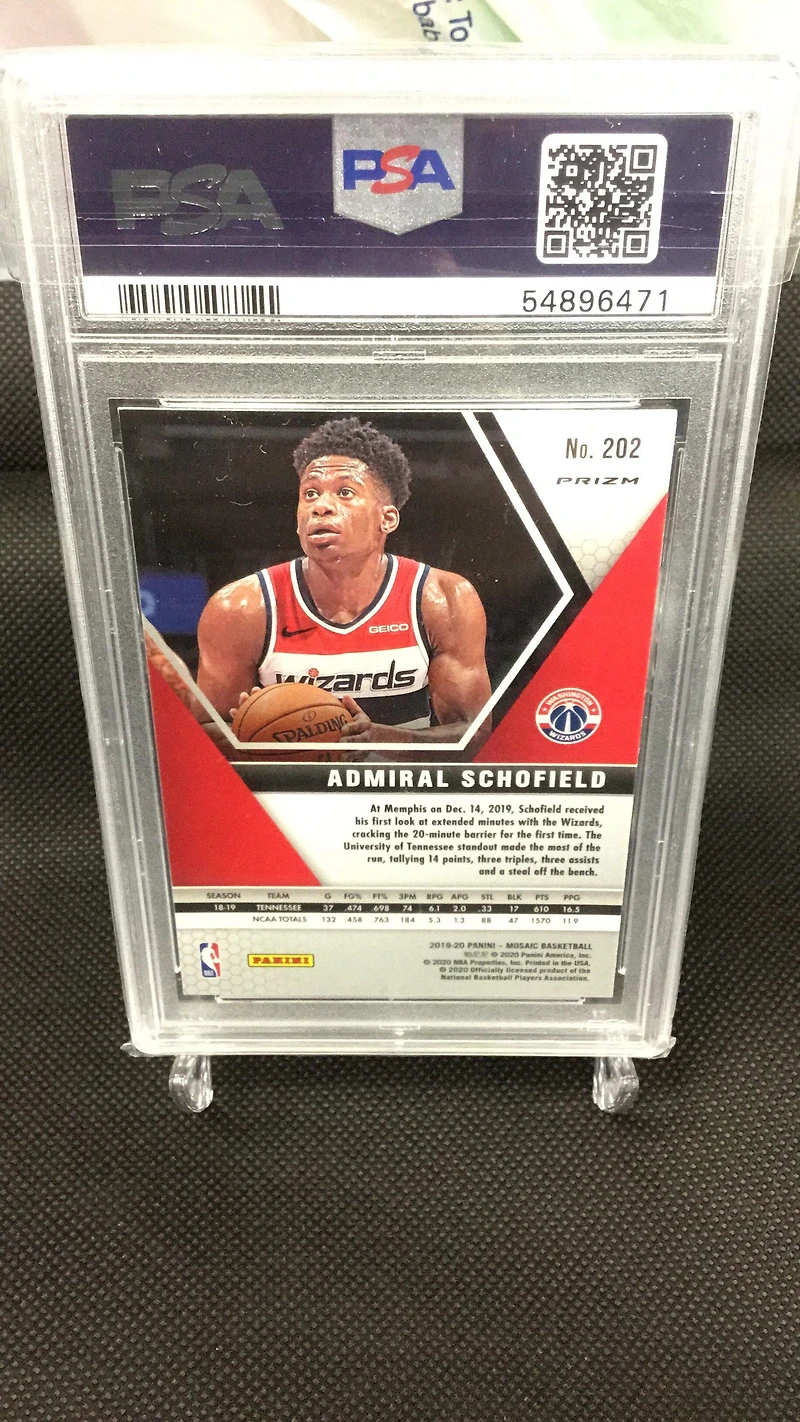 2019 Panini Mosaic 202 Admiral Schofield Mosaic PSA