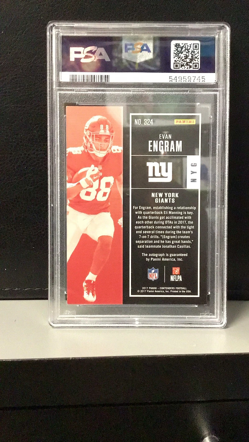 2017 Panini Contenders 324 Evan Engram Autograph PSA 9