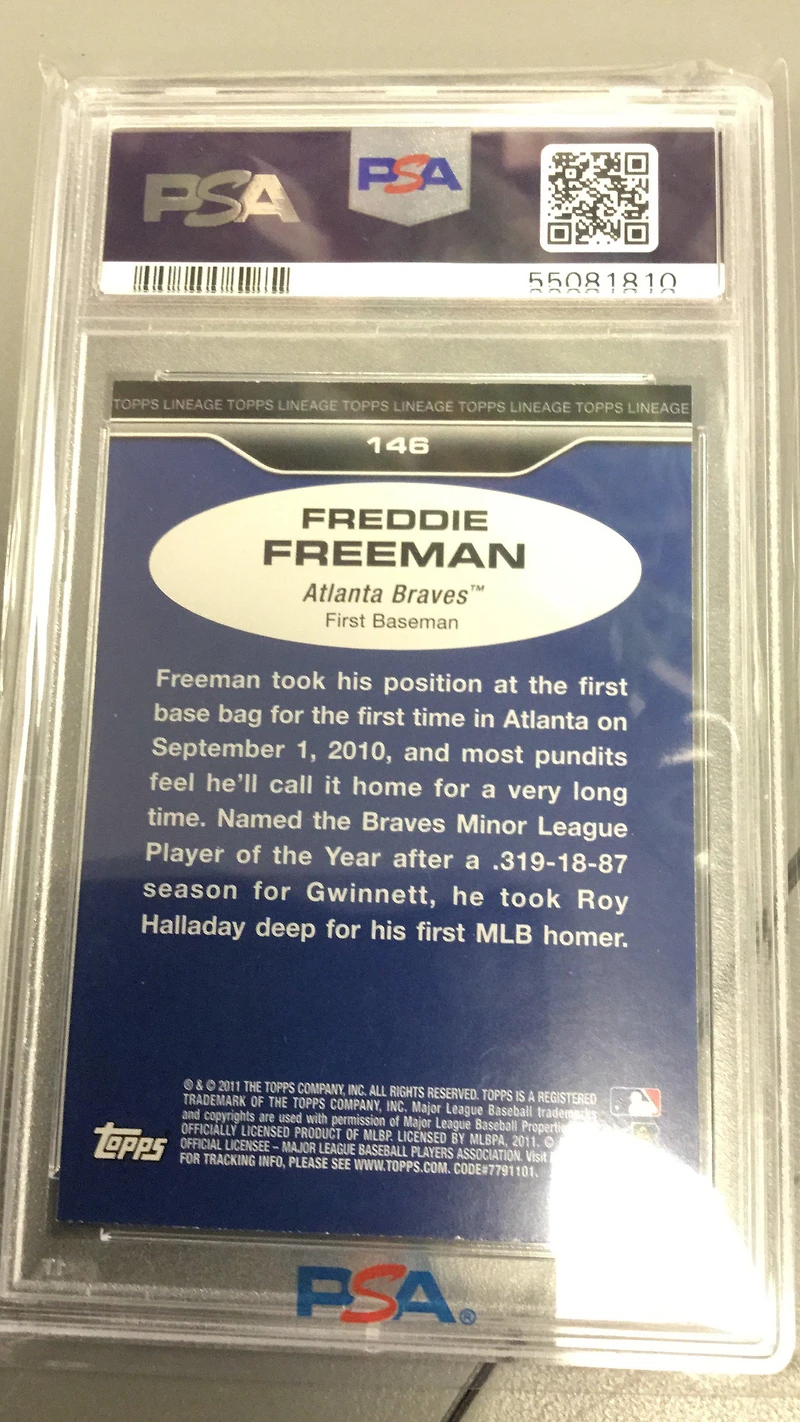 2011 Topps Lineage 146 Freddie Freeman PSA 9