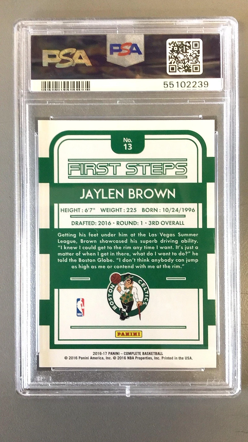 2016 Panini Complete First Steps 13 Jaylen Brown PSA 9