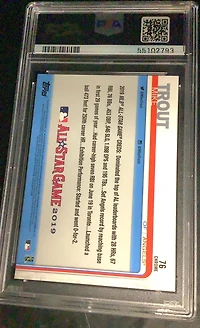 2019 Topps Chrome Update 76 Mike Trout Pink Refractor PSA 10