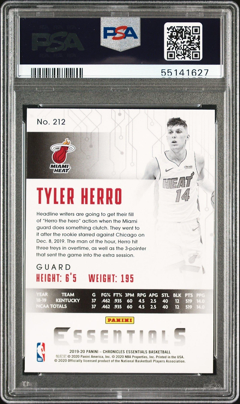 2019 Panini Chronicles 212 Tyler Herro PSA 10