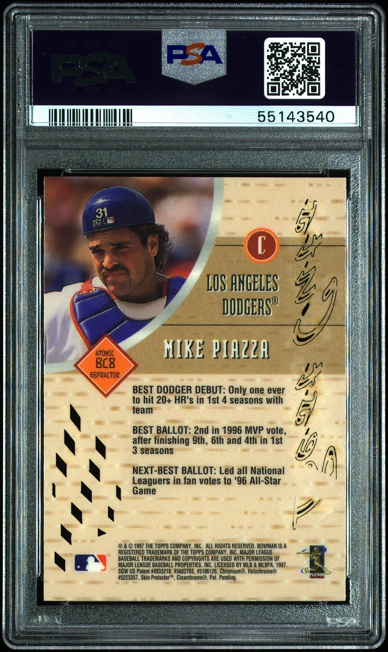 1997 Bowman's Best Cuts Bc8 Mike Piazza PSA 9