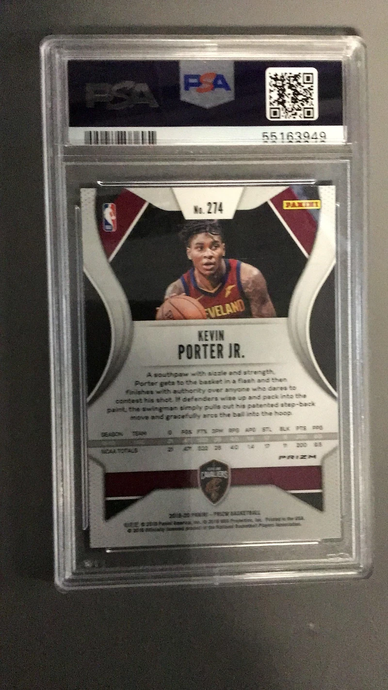 2019 Panini Prizm 274 Kevin Porter Jr. Silver Prizm PSA 9