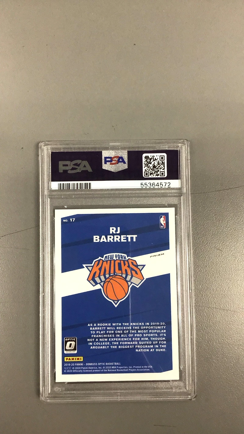 2019 Panini Donruss Optic My House! 17 Rj Barrett Holo PSA 10