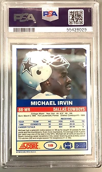 1989 Score 18 Michael Irvin PSA