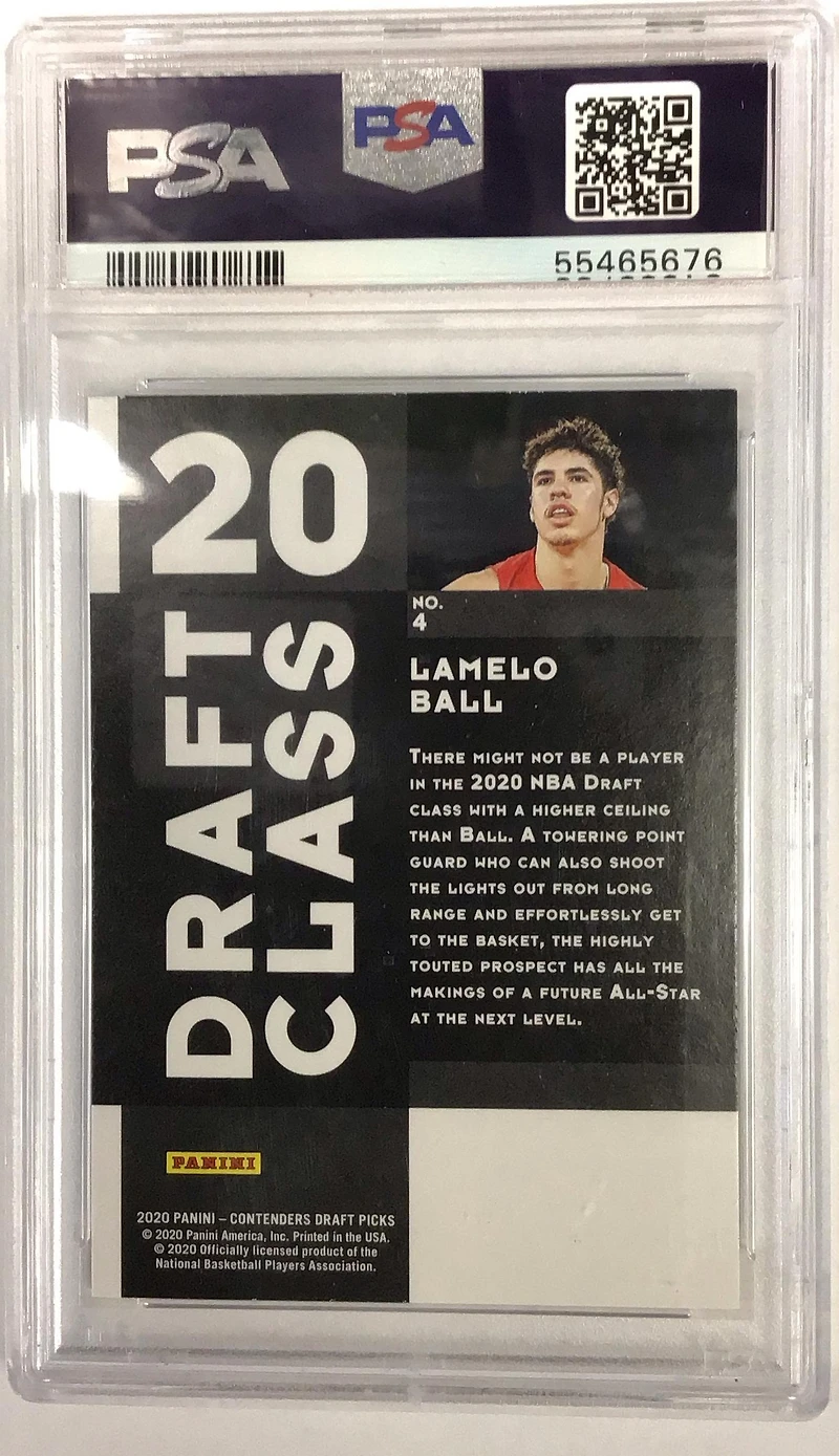 2020 Panini Contenders Draft Picks 2020 Draft Class 4 Lamelo Ball PSA 9