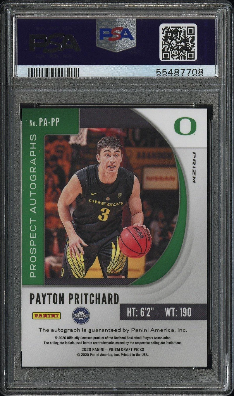 2020 Panini Prizm Draft Picks Prospect Autographs Papp Payton Pritchard Green Prizm PSA 10