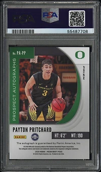 2020 Panini Prizm Draft Picks Prospect Autographs Papp Payton Pritchard Green Prizm PSA 10