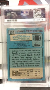 1988 Topps 352 Vinny Testaverde PSA 9