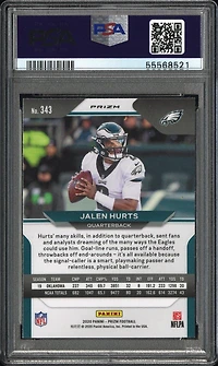 2020 Panini Prizm 343 Jalen Hurts Silver Prizm PSA
