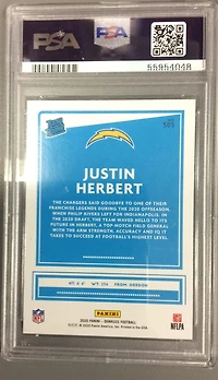 2020 Panini Donruss 303 Justin Herbert Press Proof PSA 9