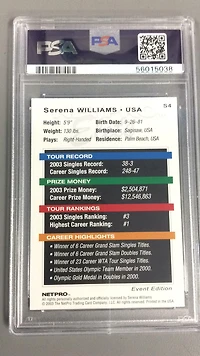 2003 Netpro Elite S4 Serena Williams Event Starter PSA 10