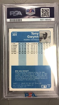 1984 Fleer 301 Tony Gwynn PSA 9