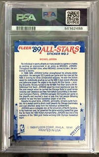 Fleer Sticker Michael Jordan PSA