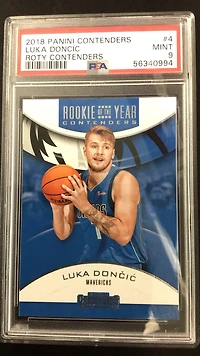 2018 Panini Contenders Rookie Of The Year Contenders 4 Luka Doncic PSA 9