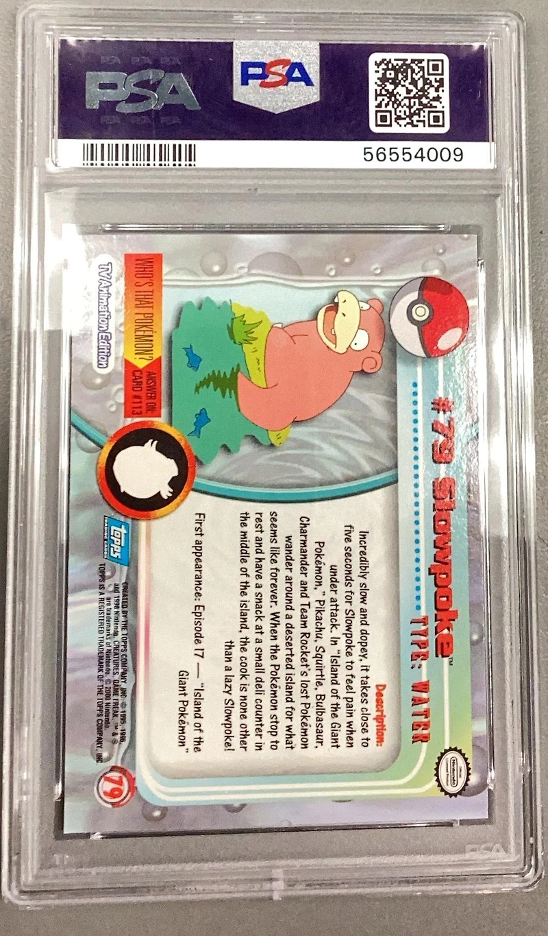 2000 Topps Pokemon Tv Animation Series 2 79 Slowpoke Foil PSA