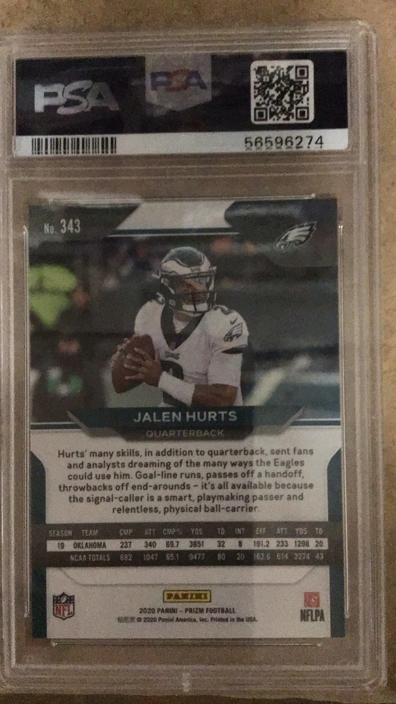 2020 Panini Prizm 343 Jalen Hurts PSA 9