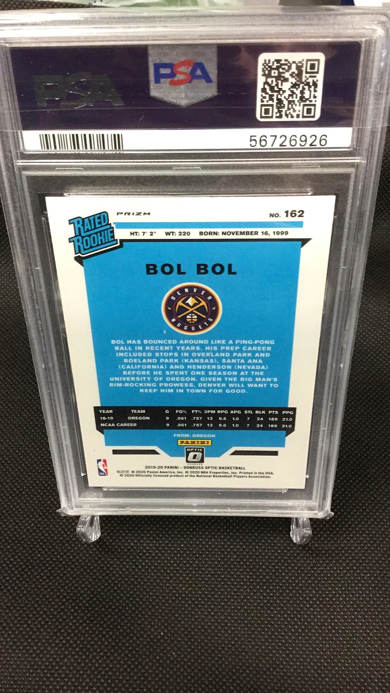 2019 Panini Donruss Optic 162 Bol Bol Hyper Pink PSA 9