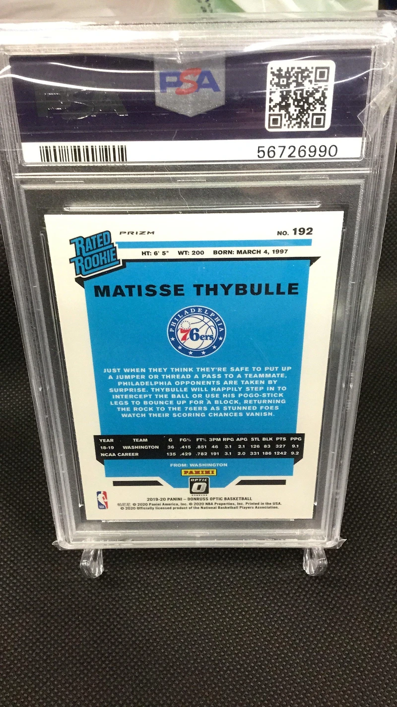 2019 Panini Donruss Optic 192 Matisse Thybulle Holo PSA 9
