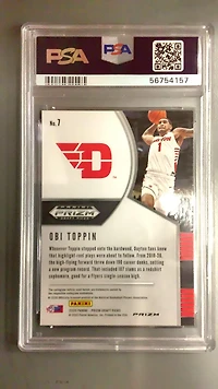 2020 Panini Prizm Draft Picks 7 Obi Toppin Silver Prizm PSA 10