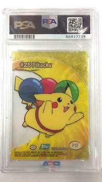 2000 Topps Pokemon Tv Animation Clear Cards Pc1 Pikachu PSA 9