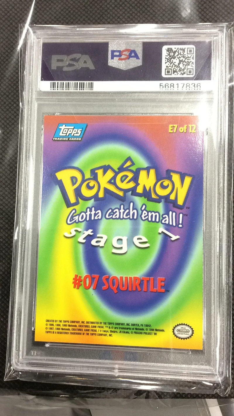 1999 Topps Pokemon The Movie Edt E7 Squirtle #7 PSA 9