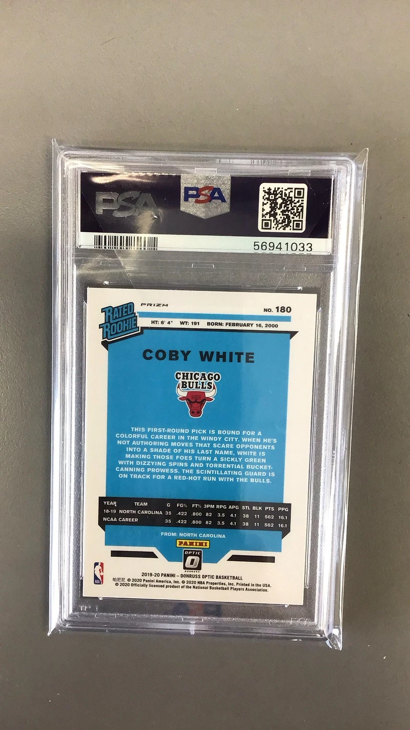 2019 Panini Donruss Optic 180 Coby White Hyper Pink PSA 10