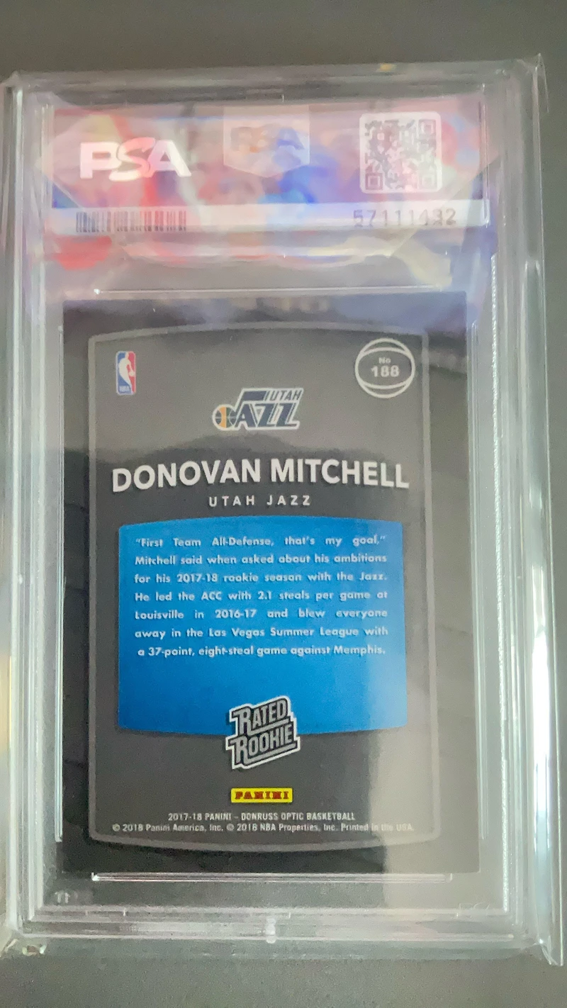 2017 Panini Donruss Optic 188 Donovan Mitchell PSA 9