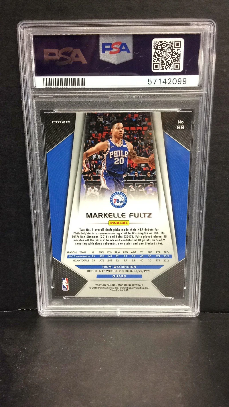 2017 Panini Prizm Mosaic 88 Markelle Fultz Red PSA 10