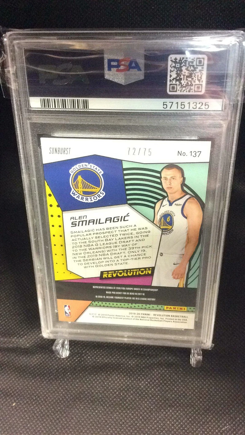 2019 Panini Revolution 137 Alen Smailagic Sunburst PSA 9