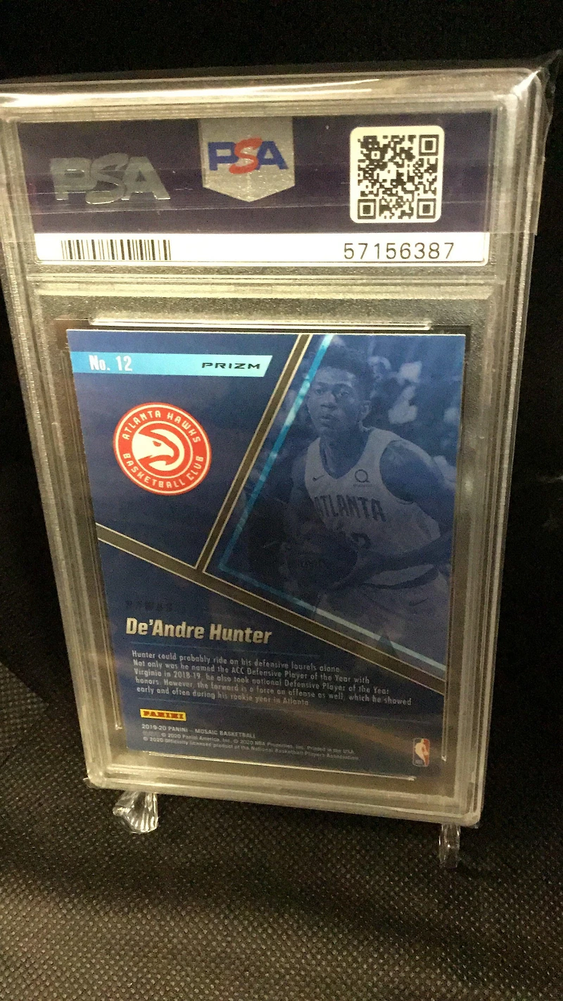 2019 Panini Mosaic Blue Chips 12 De'andre Hunter Mosaic PSA 10