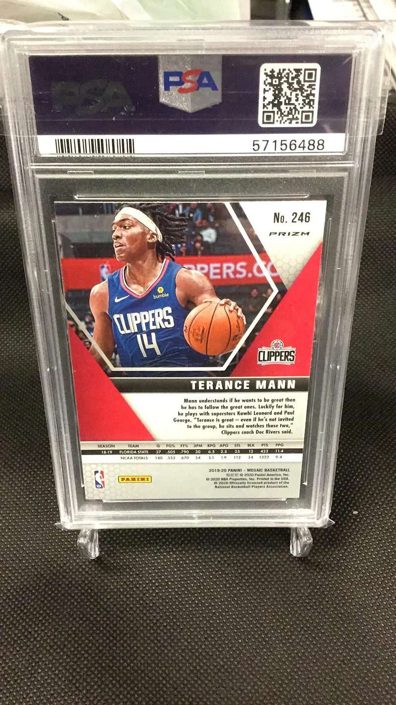 2019 Panini Mosaic 246 Terance Mann Pink Camo PSA 9