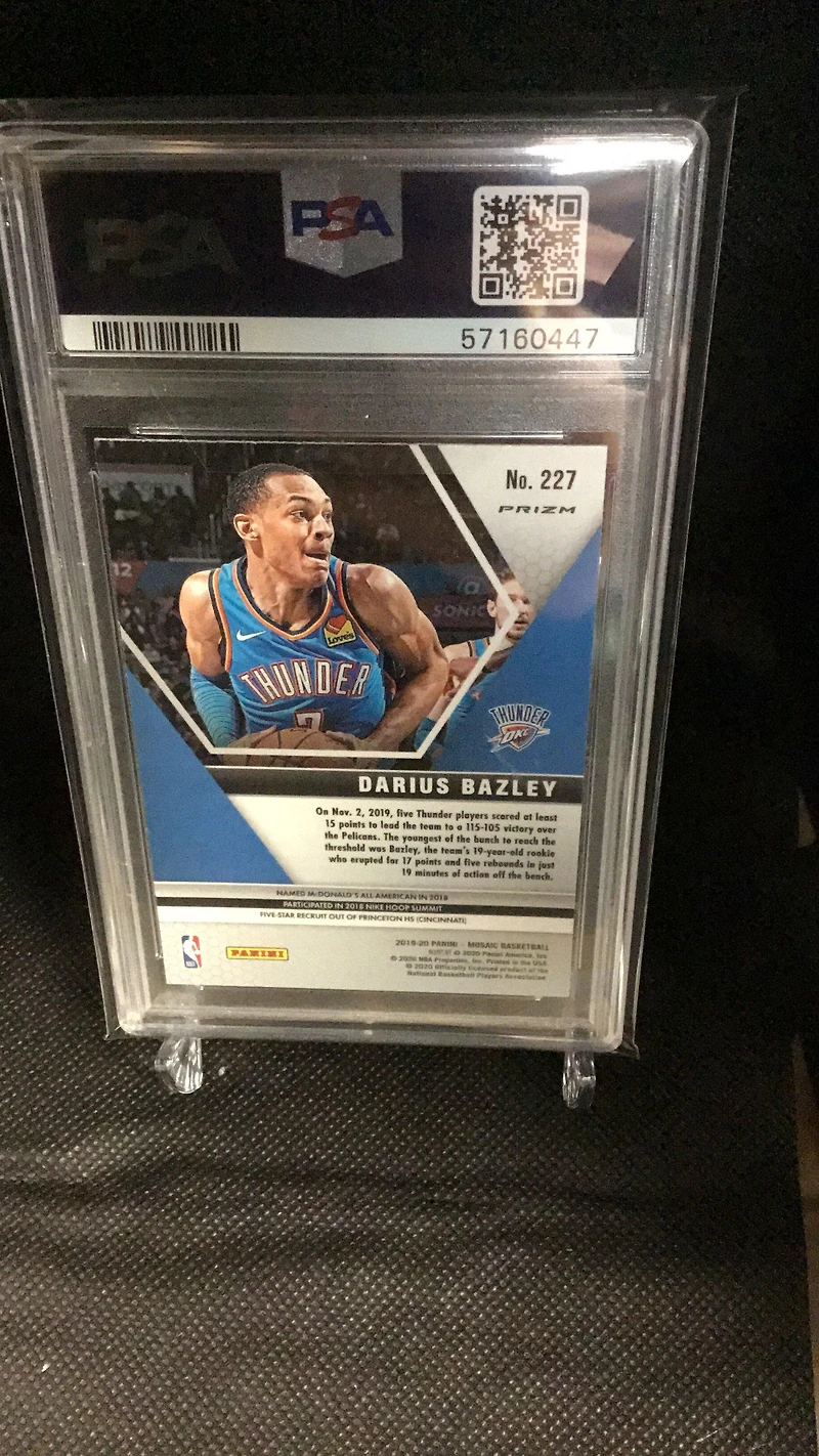 2019 Panini Mosaic 227 Darius Bazley Fast Break-silver PSA 9