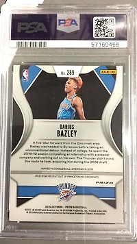 2019 Panini Prizm 289 Darius Bazley Red/white/blue Prizm PSA 9