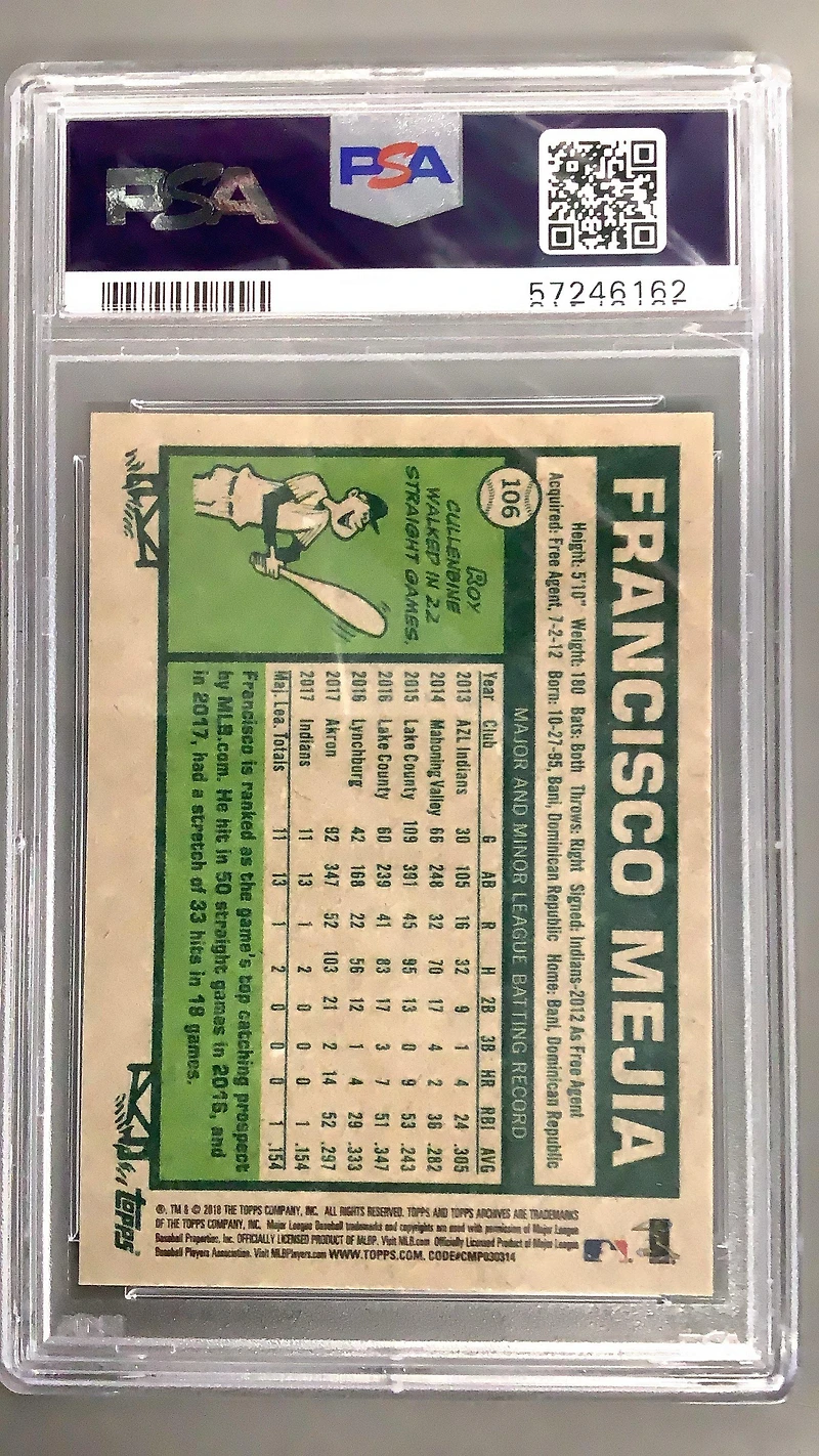 2018 Topps Archives 106 Francisco Mejia PSA 10