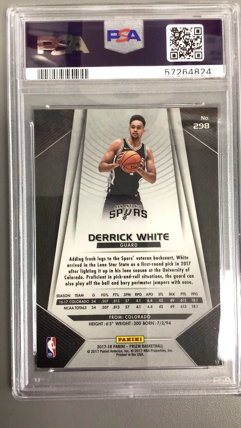 2017 Panini Prizm 298 Derrick White PSA 10