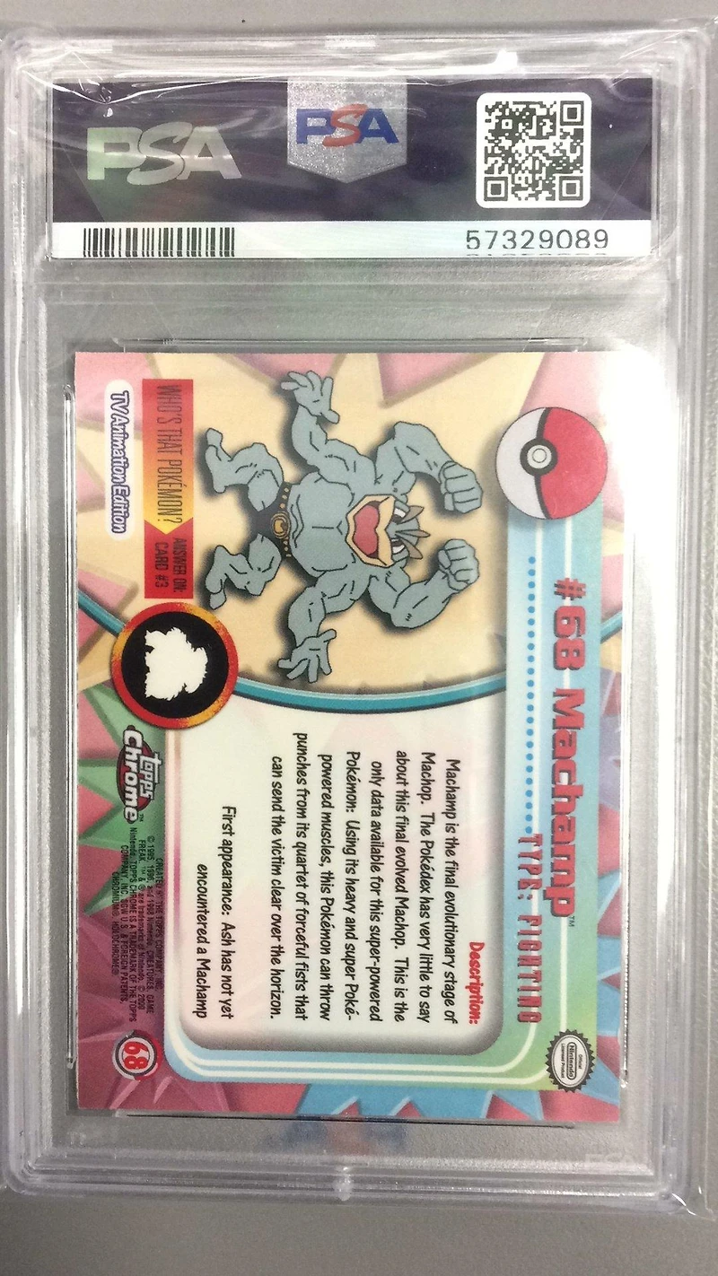 2000 Topps Chrome Pokemon T.v. 68 Machamp PSA 8