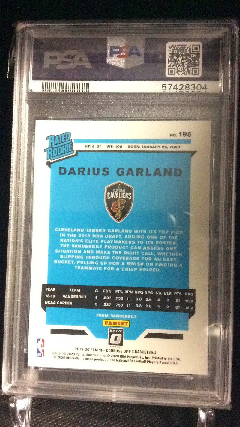 2019 Panini Donruss Optic 195 Darius Garland PSA 9