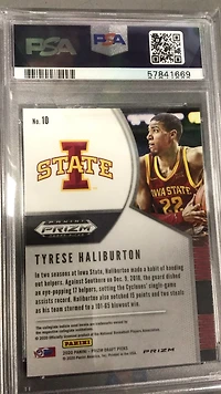 2020 Panini Prizm Draft Picks 10 Tyrese Haliburton PSA 10