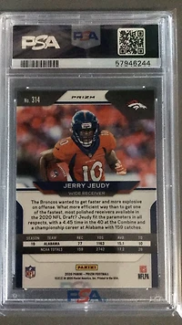 2020 Panini Prizm 314 Jerry Jeudy Neon Green Pulsar PSA 10